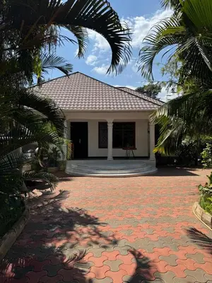 a house with a red brick driveway in front of it at Triple D's in Moshi