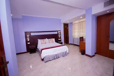 a bedroom with a large bed in a room at Green Mountain Hotel in Arusha
