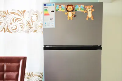a refrigerator with two teddy bears on it at Catherine home near kilimanjaro international airport JRO in Moshi
