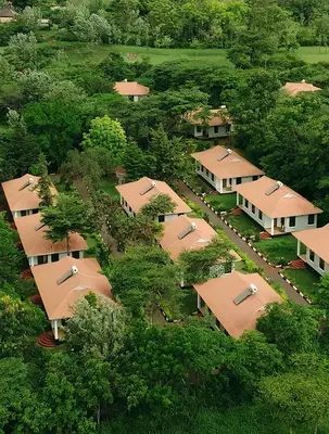 an overhead view of a group of houses at NGORONGORO CORRIDOR LODGE Karatu in Karatu