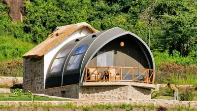 a dome shaped house with a roof at Africa Safari Rift Valley in Magara
