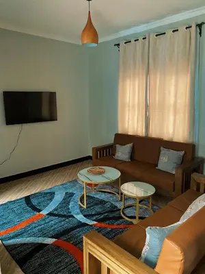 a living room with a couch and a tv at Kanyigo homes in Arusha