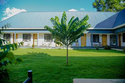 a house with a palm tree in the yard at Hakuna in Arusha