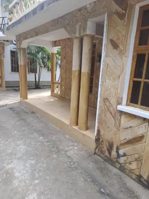a building under construction with columns on the side at Hans kili home in Moshi