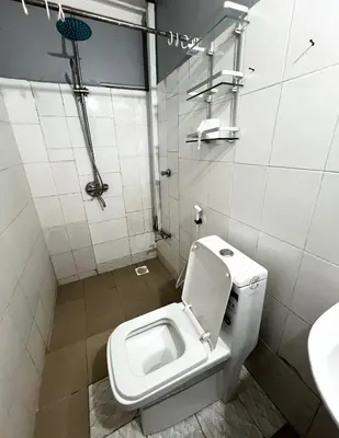 a bathroom with a toilet and a sink at Hadraj Sokokuu Apartment2 in Arusha