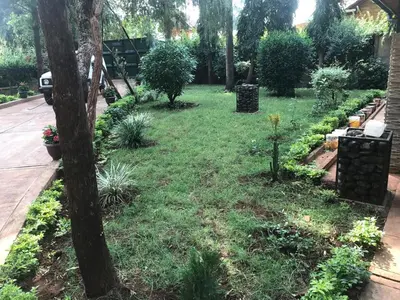 a garden with plants and a tree in a yard at Kitonga Escape in Msaranga