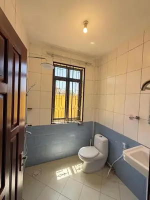 a bathroom with a toilet and a sink and a window at Singi Homes in Nkunjila