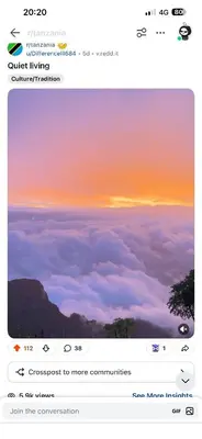 a picture of a sunset in the sky with clouds at Shume cliffs in Manga