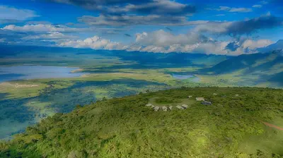 a group of animals standing on top of a hill at Pakulala Safari Camp - Ngorongoro in Ngorongoro