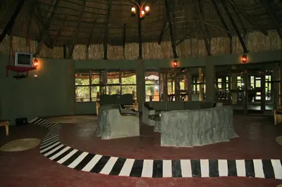 a large room with a lobby with alict at Roika Tarangire Tented Lodge in Kwa Kuchinia