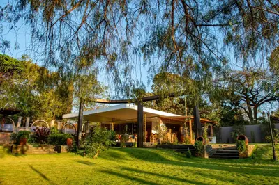 a house in a park with a tree at Kinga Homes Boutique Hotel in Moshi