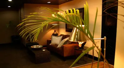 a living room with a couch and a plant at Mount Meru Hotel in Arusha