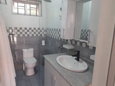 a bathroom with a sink and a toilet at Mkomazi Hotels and Camps in Hegoma