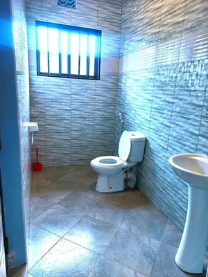 a bathroom with a toilet and a sink at Safari Park House in Arusha