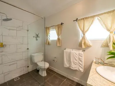 a bathroom with a toilet and a sink and a shower at Mount Meru Game Lodge in Arusha